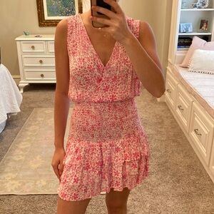 Pink floral mini dress - Size S